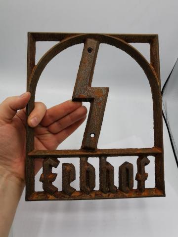 WW2 GERMAN NAZI original AGRICULTURE WAFFEN SS METAL SIGN ERBHOF SS FORCED LABOUR