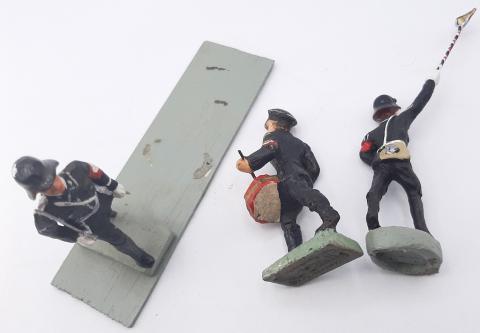 WW2 GERMAN NAZI RARE SS ALLGEMEINE PARADE MUSICAL BAND WOOD SOLDIERS FIGURINE BY LINEOL