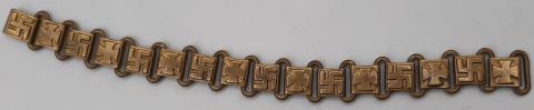 WW2 GERMAN NAZI RARE SWASTIKA CHAIN GORGET METAL BRACELET