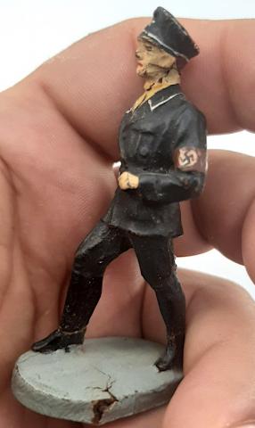 WW2 GERMAN NAZI WAFFEN SS ALLGEMEINE ELASTOLIN FIGURINE ORIGINAL HELMET ARMBAND