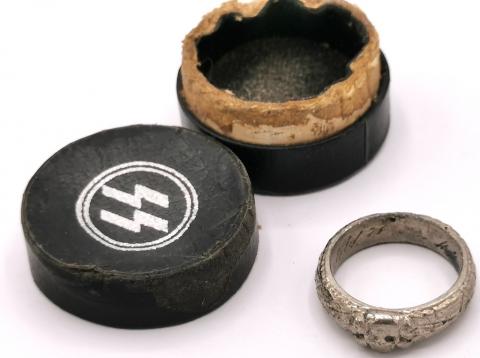 WW2 GERMAN NAZI ORIGINAL WAFFEN SS HONOR HIMMLER RING CASE TOTENKOPF FOR SALE