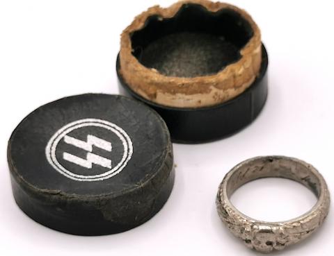 WW2 GERMAN NAZI ORIGINAL WAFFEN SS HONOR HIMMLER RING CASE TOTENKOPF FOR SALE