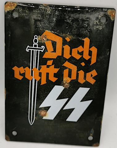 WW2 GERMAN NAZI RARE WAFFEN SS RECRUITMENT PANEL SIGN