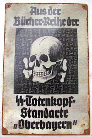 WW2 GERMAN NAZI RARE WAFFEN SS TOTENKOPF RECRUITMENT PANEL SIGN