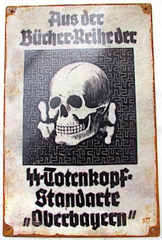 WW2 GERMAN NAZI RARE WAFFEN SS TOTENKOPF RECRUITMENT PANEL SIGN