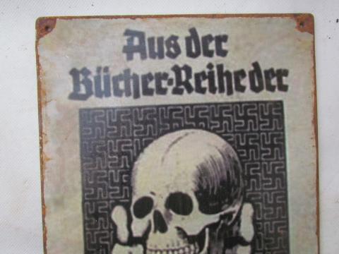 WW2 GERMAN NAZI RARE WAFFEN SS TOTENKOPF RECRUITMENT PANEL SIGN