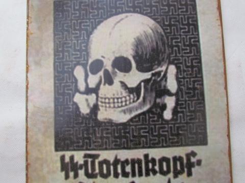 WW2 GERMAN NAZI RARE WAFFEN SS TOTENKOPF RECRUITMENT PANEL SIGN