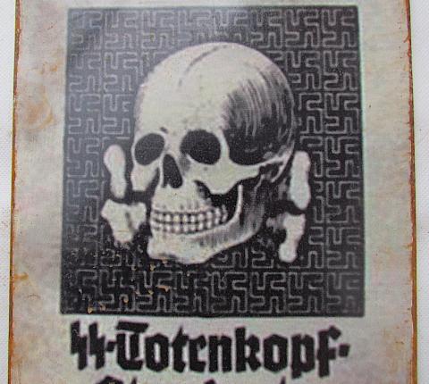 WW2 GERMAN NAZI RARE WAFFEN SS TOTENKOPF RECRUITMENT PANEL SIGN