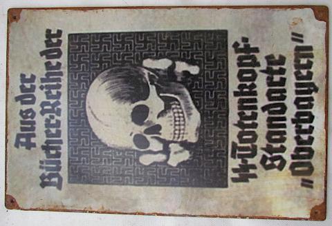 WW2 GERMAN NAZI RARE WAFFEN SS TOTENKOPF RECRUITMENT PANEL SIGN