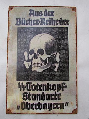 WW2 GERMAN NAZI RARE WAFFEN SS TOTENKOPF RECRUITMENT PANEL SIGN