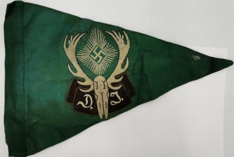 WW2 GERMAN NAZI Reichsbund Deutsche Jägerschaft German Hunting Society NSDAP PENNANT FLAG