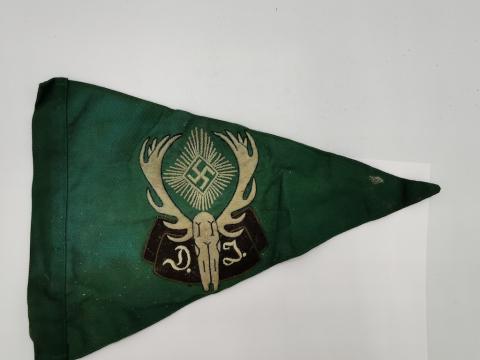 WW2 GERMAN NAZI Reichsbund Deutsche Jägerschaft German Hunting Society NSDAP PENNANT FLAG