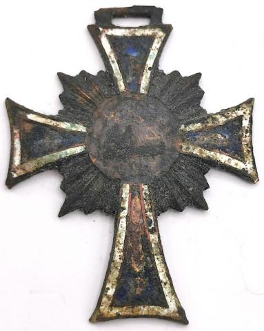 WW2 GERMAN NAZI RELIC GROUND DUG FOUND MOTHER CROSS MEDAL AWARD IN BRONZE