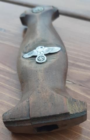 WAFFEN SS SA NSKK N.S.K.K DAGGER WOODEN HANDLE GRIP PART EARLY TRANSITIONAL ORIGINAL ROHM HONOR CHAINED
