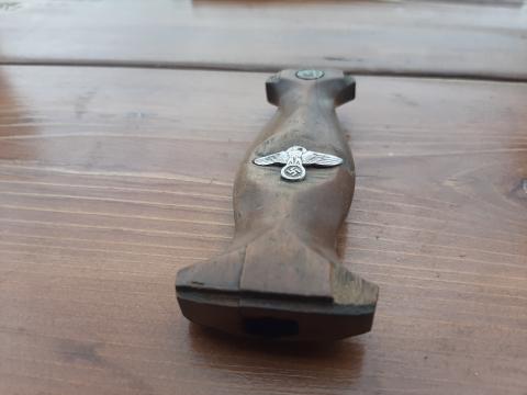 WAFFEN SS SA NSKK N.S.K.K DAGGER WOODEN HANDLE GRIP PART EARLY TRANSITIONAL ORIGINAL ROHM HONOR CHAINED