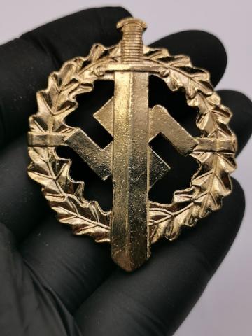 WW2 GERMAN NAZI SA SPORTS BADGE IN GOLD FOR SALE MARKED BROWN SHIRT HITLER REICH