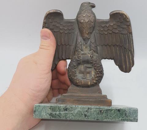 WW2 GERMAN NAZI THIRD REICH NSDAP DESKTOP EAGLE STATUE MARBLE BASE MARKED