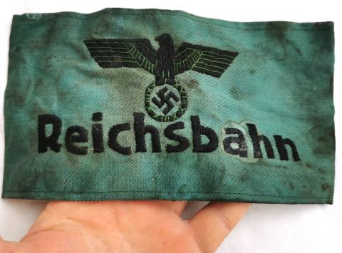 WW2 GERMAN NAZI THIRD REICH ADOLF HITLER TRAIN TRANSPORTATION REICHSBAHN RAILROAD ARMBAND