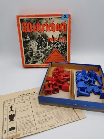 WW2 GERMAN NAZI THIRD REICH ORIGINAL BOARD GAME TAK-TIK WEHRMACHT PANZER CHECKERS RARE Wehrschach 1940 wh