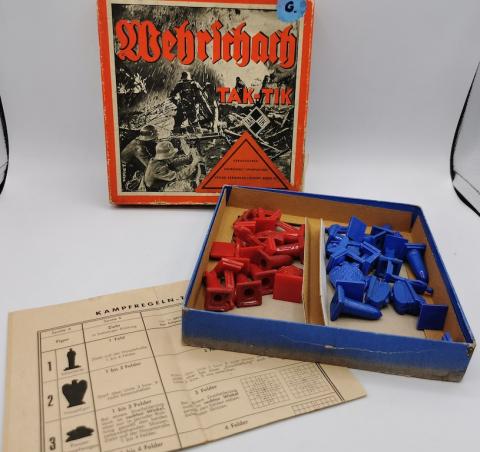 WW2 GERMAN NAZI THIRD REICH ORIGINAL BOARD GAME TAK-TIK WEHRMACHT PANZER CHECKERS RARE 1940 wh
