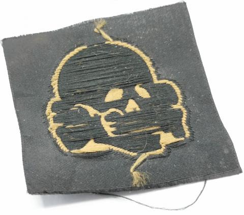 WW2 GERMAN NAZI TROPICAL AFRIKA KORPS M43 CAP LATE WAR CLOTH SKULL INSIGNIA TOTENKOPF