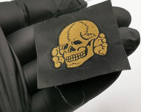 WW2 GERMAN NAZI TROPICAL AFRIKA KORPS M43 CAP LATE WAR CLOTH SKULL INSIGNIA TOTENKOPF