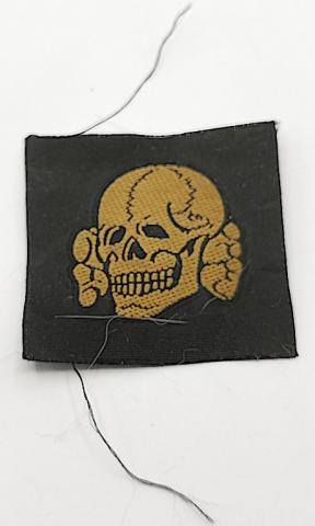 WW2 GERMAN NAZI TROPICAL AFRIKA KORPS M43 CAP LATE WAR CLOTH SKULL INSIGNIA TOTENKOPF