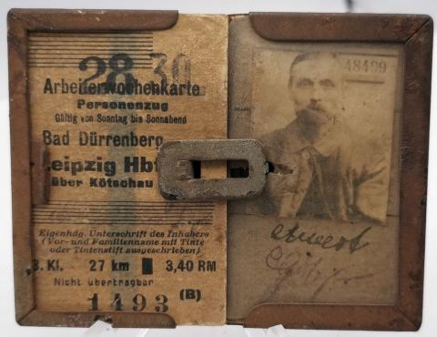 HOLOCAUST FORCED LABOUR WORKER TRAIN MONTHLY PASS ORIGINAL GERMAN