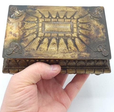 WW2 GERMAN NAZI UNIQUE NSKK N.S.K.K MOTORCYCLE CLUB WOODEN JEWELRY BOX