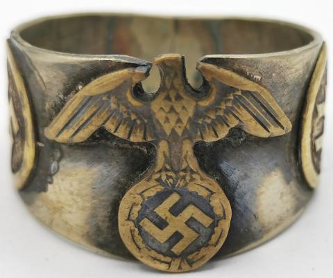 WW2 GERMAN NAZI ORIGINAL WAFFEN SS SILVER RING CASE FOR SALE WWII