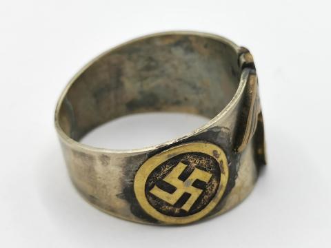 WW2 GERMAN NAZI ORIGINAL WAFFEN SS SILVER RING CASE FOR SALE WWII