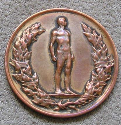 WW2 GERMAN NAZI VERY RARE WAFFEN SS SPORTS AWARD COIN FROM 1936 BERLIN OLYMPICS