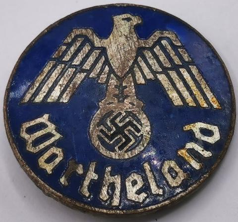 WW2 GERMAN NAZI Wartheland badge Warta Country pin badge no pin