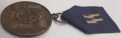 WW2 GERMAN NAZI WAFFEN SS 8 YEARS OF FAITHFUL SERVICES IN THE WAFFEN SS MEDAL AWARD WITH SS RUNES ORIGINAL RIBBON