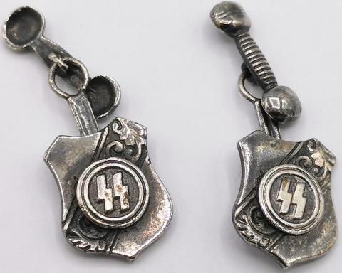 WW2 GERMAN NAZI WAFFEN SS CUSTOM OFFICER CUFFLINKS WITH SS RUNES