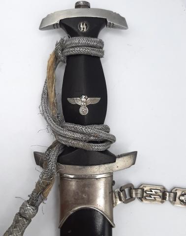 WW2 GERMAN NAZI WAFFEN SS M36 UNMARKED CHAINED DAGGER WITH PORTEPEE