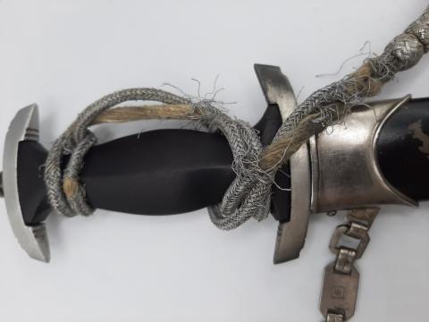 ORIGINAL UNMARKED CHAIN SS M36 UNMARKED CHAINED DAGGER WITH PORTEPEE