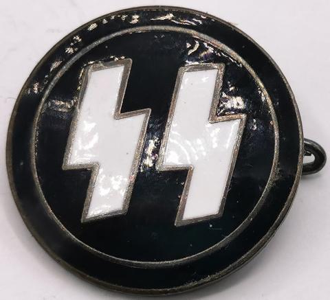 WW2 GERMAN NAZI WAFFEN SS MEMBERSHIP ENAMEL PIN MARKED RZM