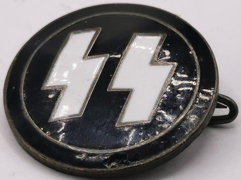 WW2 GERMAN NAZI WAFFEN SS MEMBERSHIP ENAMEL PIN MARKED RZM