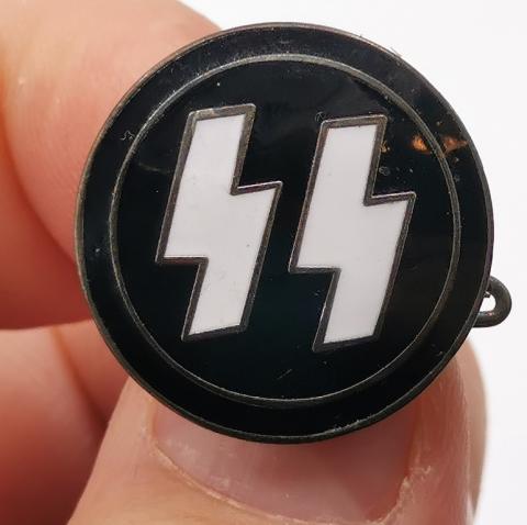 WW2 GERMAN NAZI WAFFEN SS MEMBERSHIP ENAMEL PIN MARKED RZM