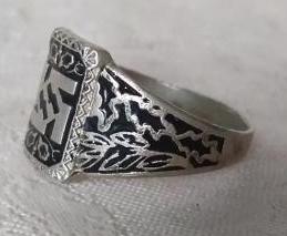 WW2 GERMAN NAZI WAFFEN SS MEMBERSHIP SILVER RING MARKED FOR SALE MILITARIA