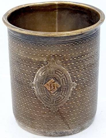 WW2 GERMAN NAZI WAFFEN SS MEMBERSHIP SUPPORTERS SILVERWARE CUP rzm MARKED