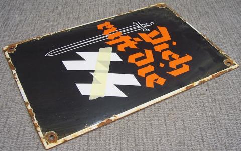 WW2 GERMAN NAZI WAFFEN SS  ORIGINAL POSTER SIGN PROPAGANDA RECRUITMENT Deutsche Dich ruft die ss