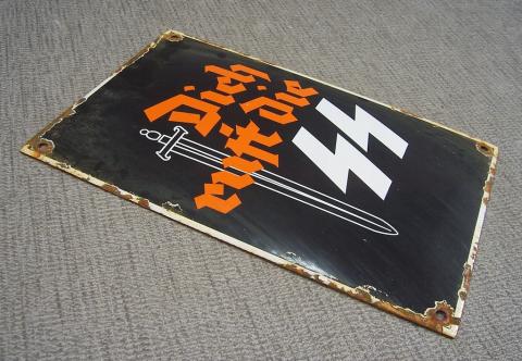 WW2 GERMAN NAZI WAFFEN SS  ORIGINAL POSTER SIGN PROPAGANDA RECRUITMENT Deutsche Dich ruft die ss