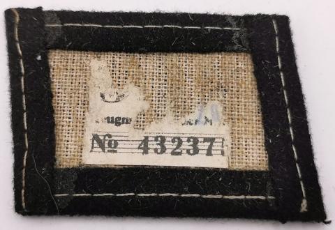 WW2 GERMAN NAZI WAFFEN SS NCO RANK COLLAR TAB TUNIC REMOVED WITH RZM TAG REMAIN UNIFORM TOTENKOPF PANZER WW2 GERMAN NAZI WAFFEN SS NCO RANK COLLAR TAB TUNIC REMOVED WITH RZM TAG REMAIN UNIFORM TOTENKOPF PANZER
