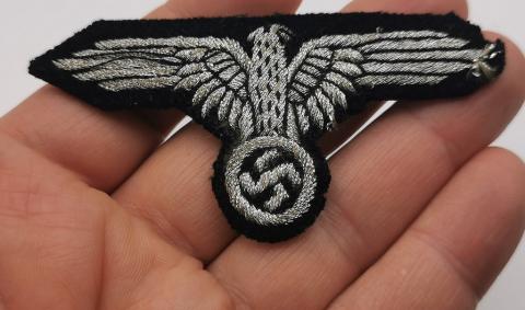 WW2 GERMAN NAZI WAFFEN SS OFFICER FLAT WIRE TUNIC REMOVED SLEEVE EAGLE PATCH INSIGNIA