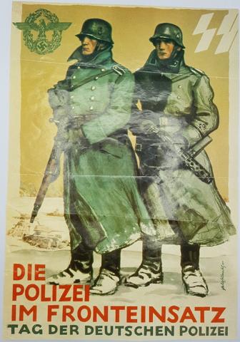 WW2 GERMAN NAZI WAFFEN SS POLIZEI GESTAPO RECRUITMENT POSTER