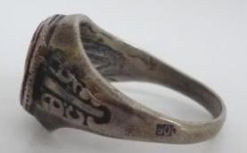 WW2 GERMAN NAZI WAFFEN SS RUNES RING SILVER ORIGINAL FOR SALE MILITARIA MARKED 800