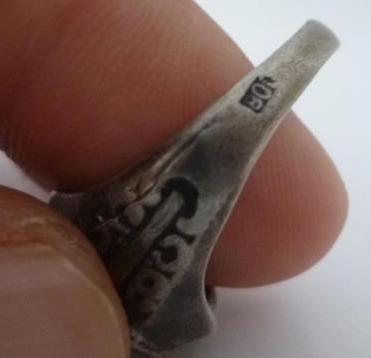 WW2 GERMAN NAZI WAFFEN SS RUNES RING SILVER ORIGINAL FOR SALE MILITARIA MARKED 800