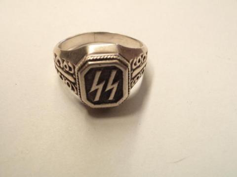 WW2 GERMAN NAZI WAFFEN SS SILVER MARKED 800 RING ORIGINAL MILITARY DEALERS